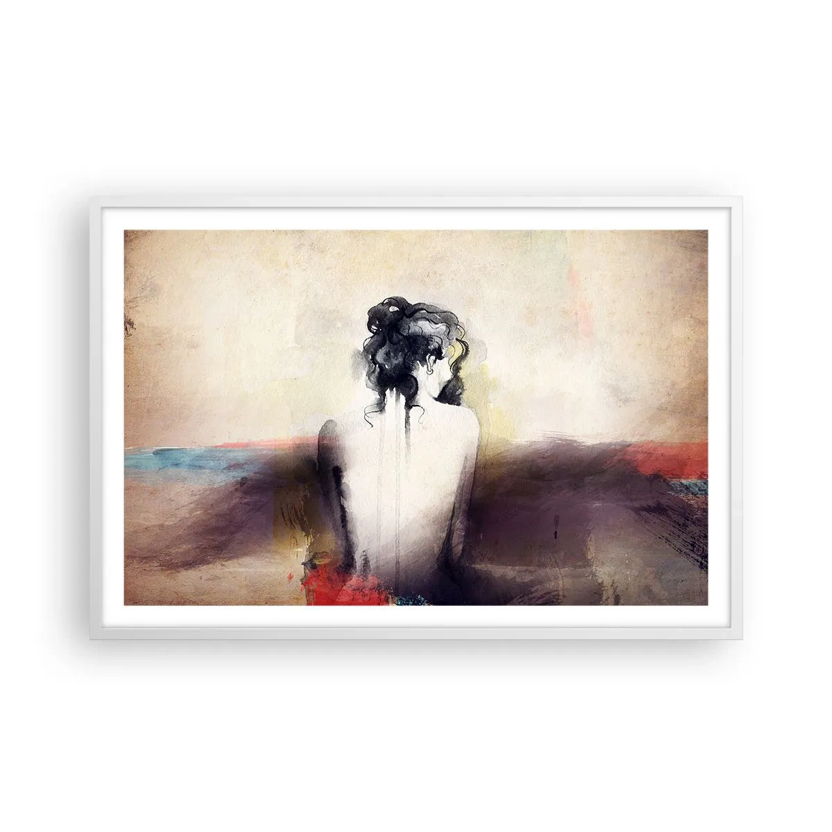 Poszter fekete keretben - Sima vonalak, ovális formák - 91x61 cm