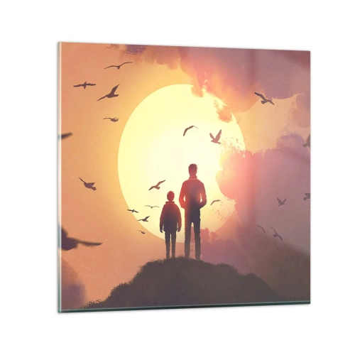 Üveg kép - Szemtől szembe a nappal - 50x50 cm