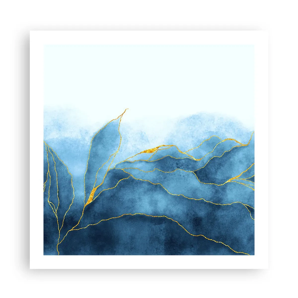 Poszter - Kék aranyban - 60x60 cm