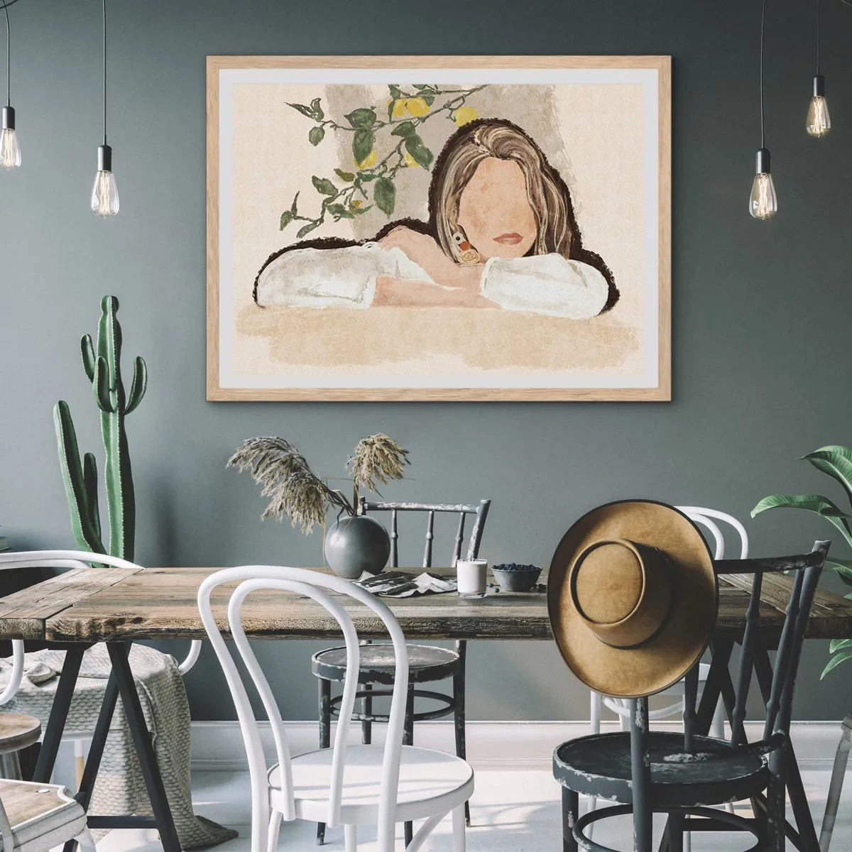 Poszter világos tölgy keretben - Déli szépség - 91x61 cm