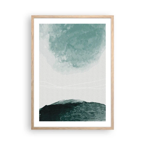 Poszter világos tölgy keretben - Találkozás a köddel - 50x70 cm