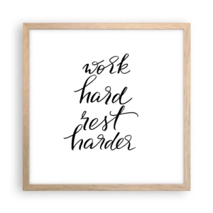 Poszter világos tölgy keretben - Élet egyensúly - 40x40 cm