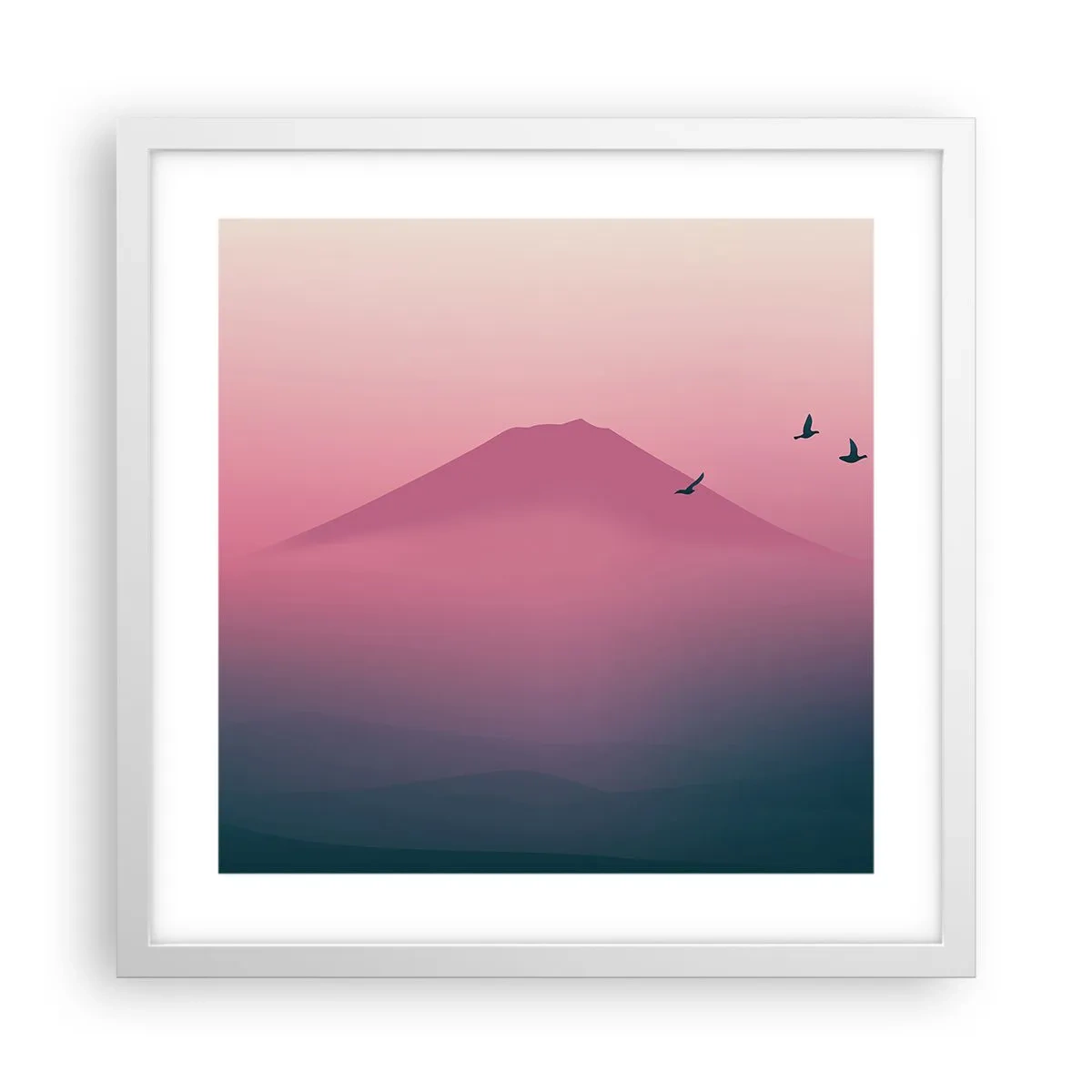 Poszter fekete keretben - Vándorok a felhők felett - 40x40 cm