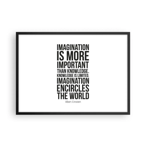 Poszter fehér keretben - Einstein a képzelet erejéről - 70x50 cm