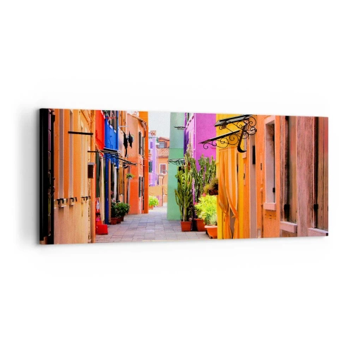 Vászonkép - Szivárványos sikátor - 120x50 cm