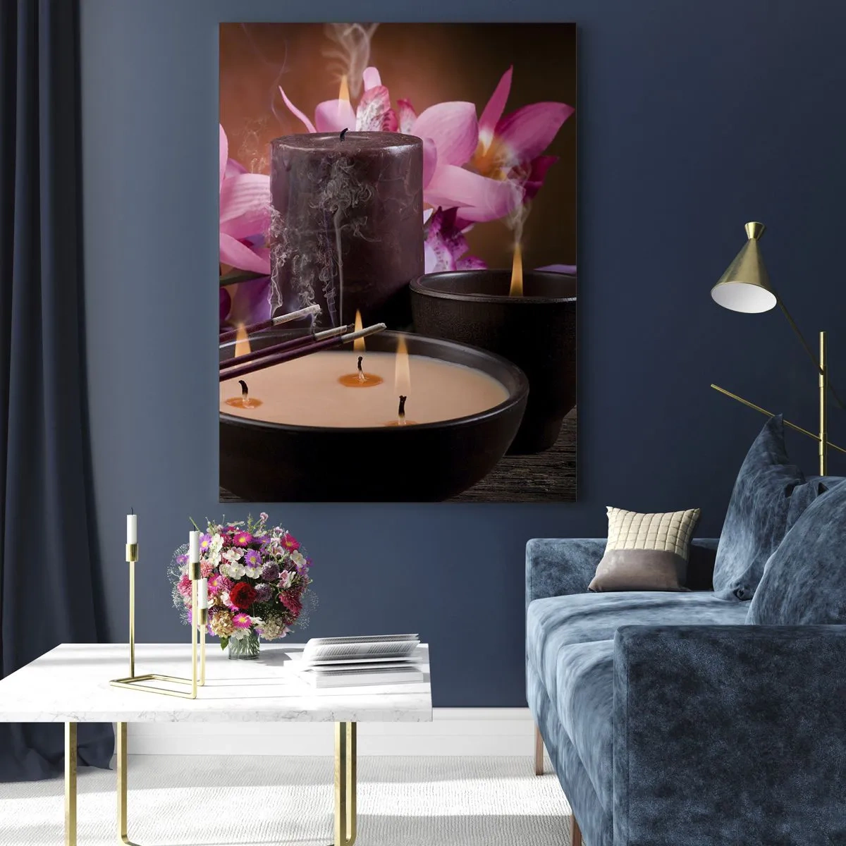 Üveg kép - Megtisztítani az elmét, megnyugtatni a testet - 80x120 cm