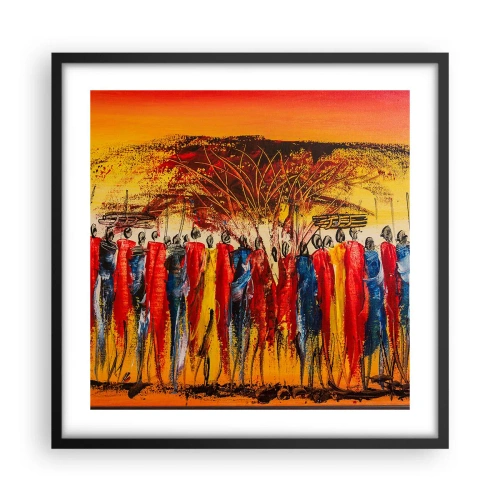 Poszter fehér keretben - Oda, oda, oda oda mennek - 50x50 cm