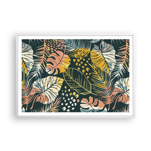 Poszter fekete keretben - Leveles fantázia - 100x70 cm