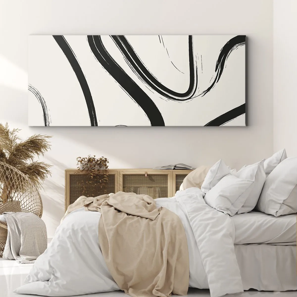 Vászonkép - Fekete-fehér rajongás - 100x40 cm