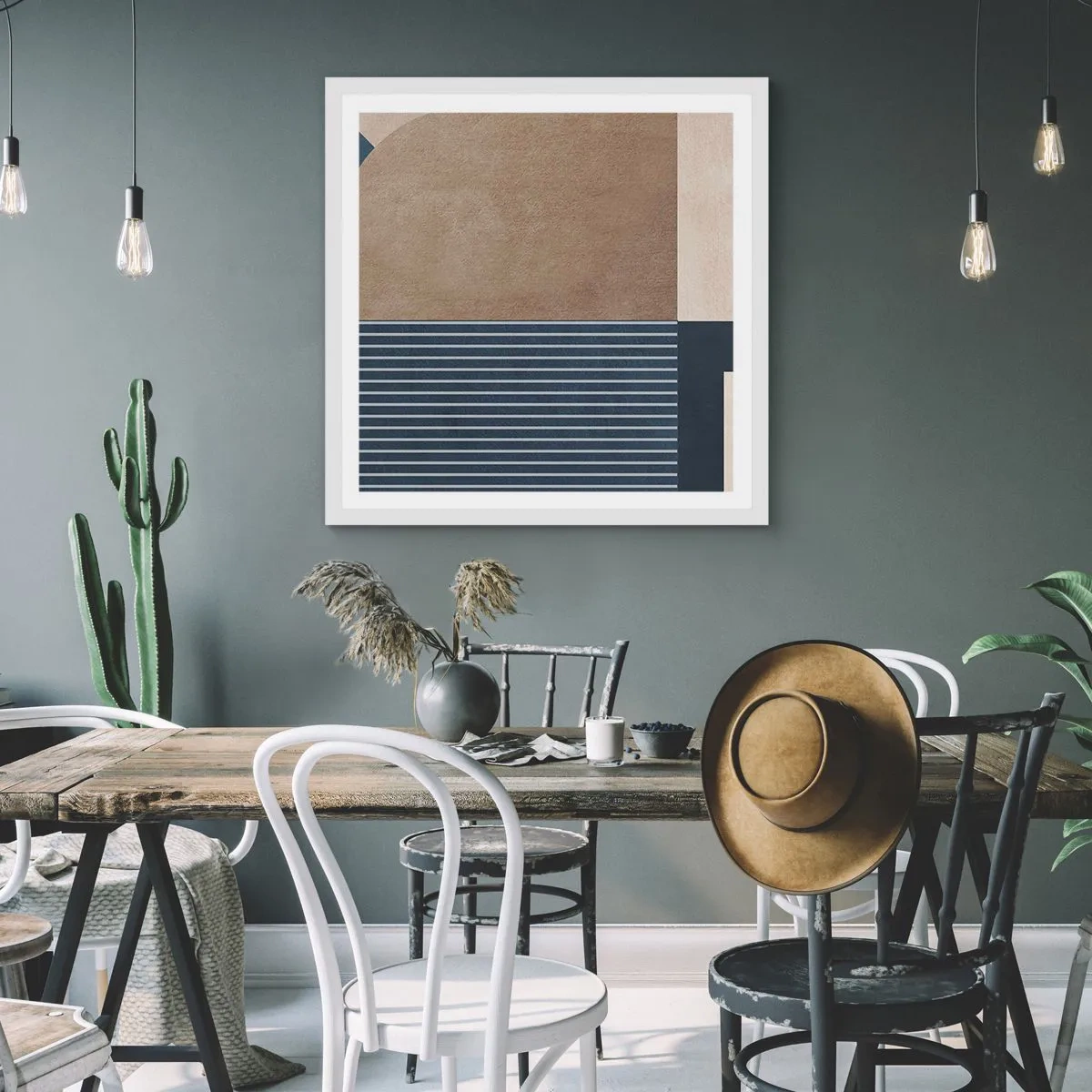 Poszter fekete keretben - Az egyszerűség és a kerekség kompozíciója - 60x60 cm