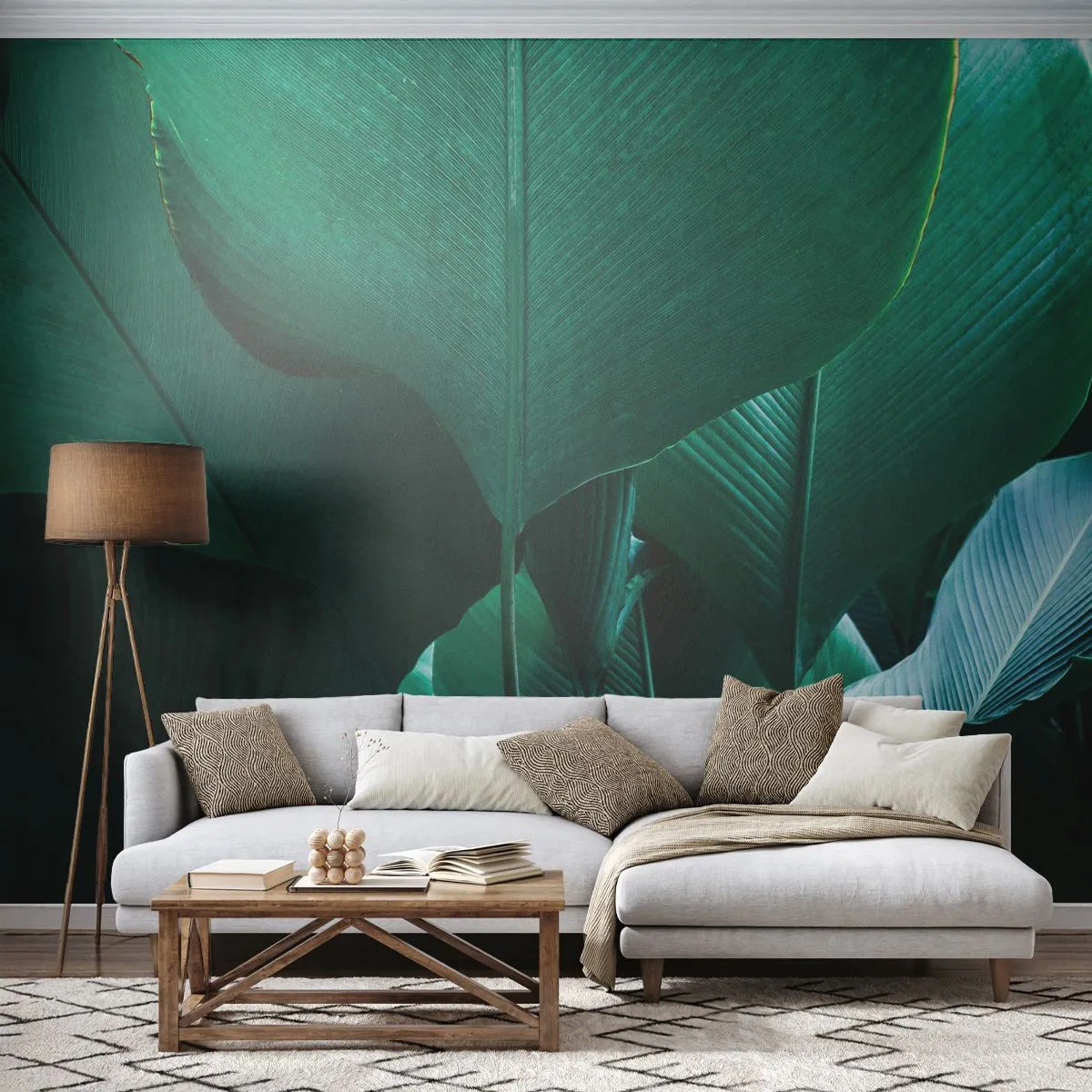 Fotótapéta Premium Canvas - A fény felé nézve - Banánlevél, Banánfa, Növény - 250x175 cm