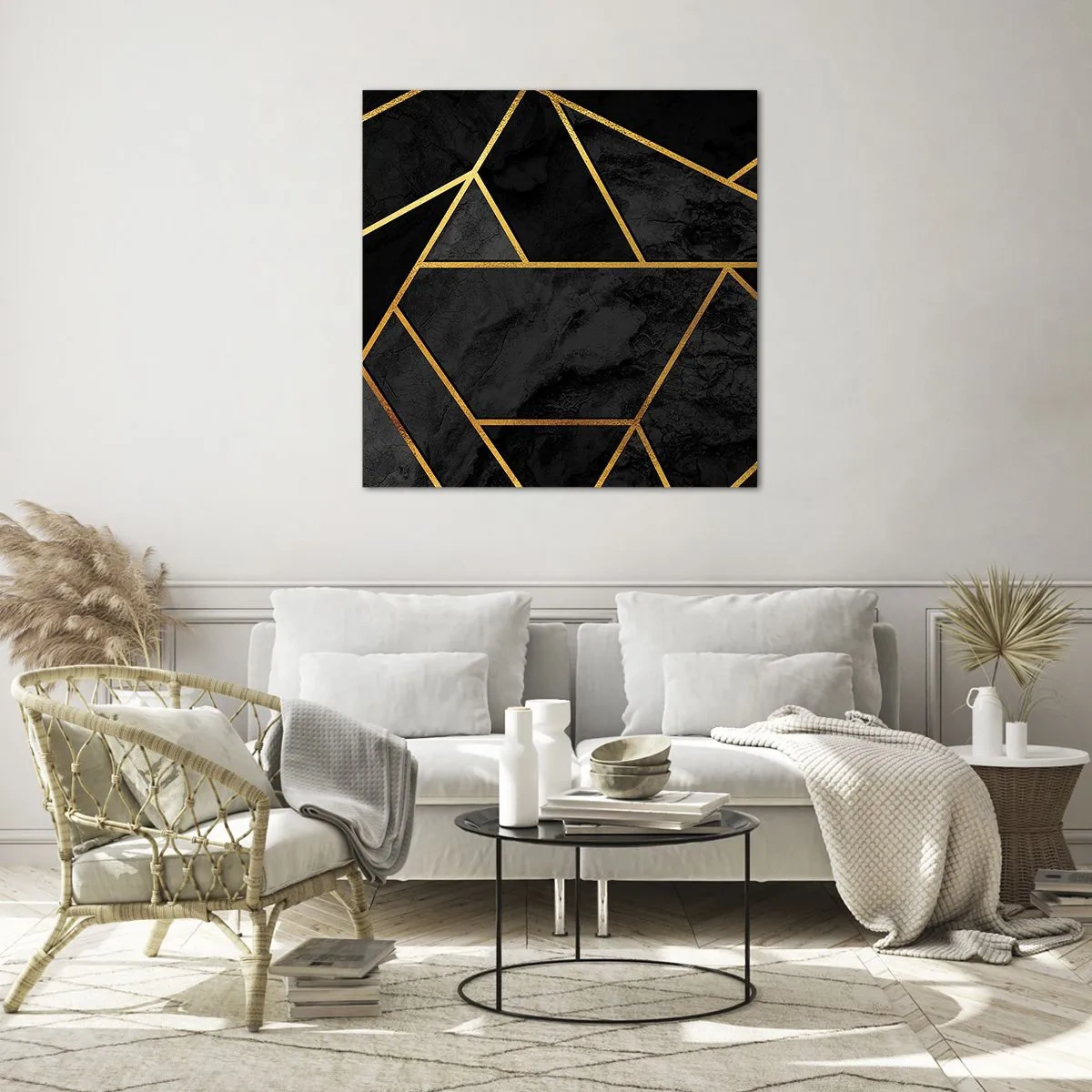 Üveg kép - Sötétség és ragyogás - 60x60 cm