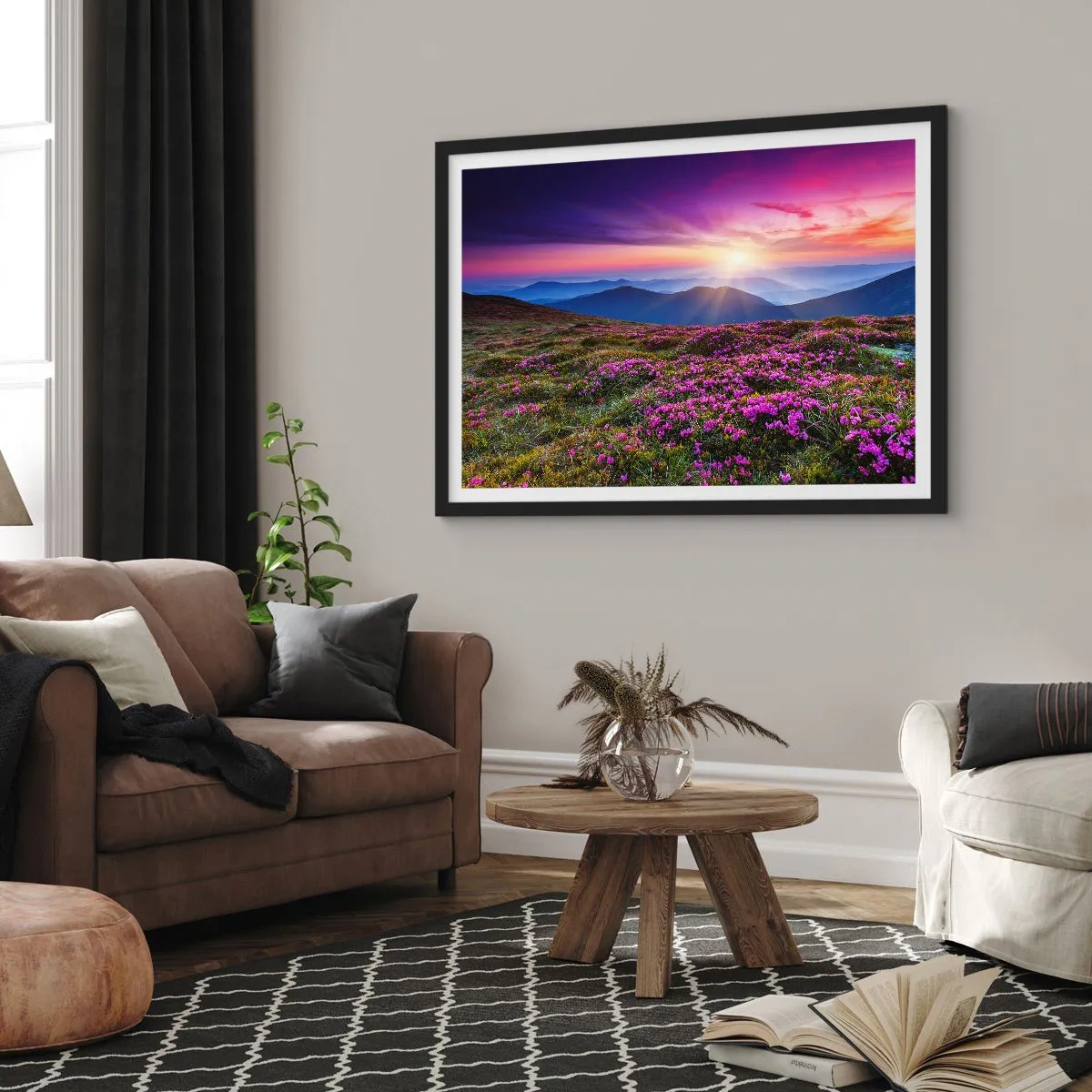 Poszter fehér keretben - A gyógynövények friss fürtjei illatoztak a mezőkről - 100x70 cm
