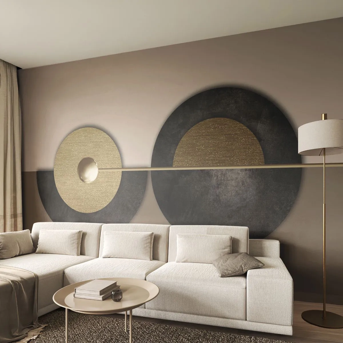 Fotótapéta Standard Eco - Variációk egy kör körül - Kerekek, Absztrakció, Art Deco - 350x256 cm