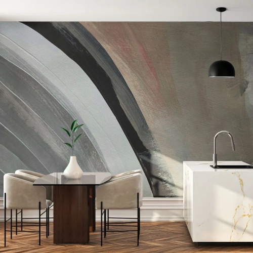 Fotótapéta Premium Sand - Kompozíció: a fekete és szürke íve - Absztrakció, Darab, Modern művészet - 100x70 cm