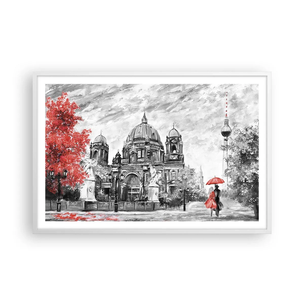 Poszter fekete keretben - Berlini találkozó - 91x61 cm