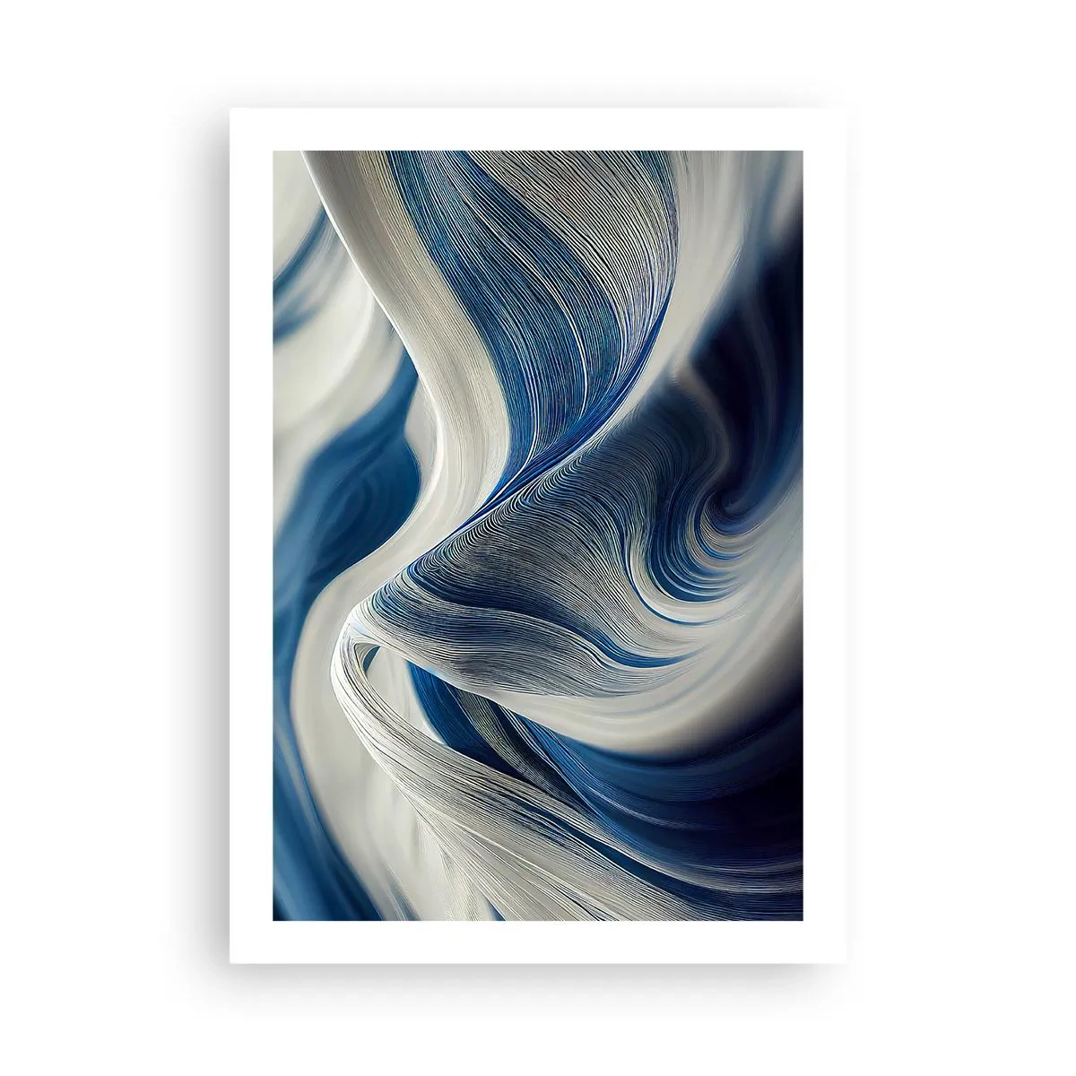 Poszter - Kék és fehér folyékonysága - 50x70 cm