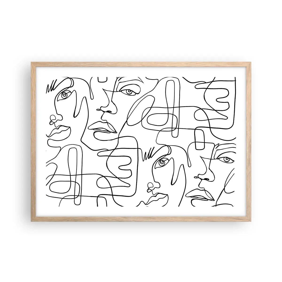 Poszter világos tölgy keretben - Összegabalyodott érzelmekben - 70x50 cm