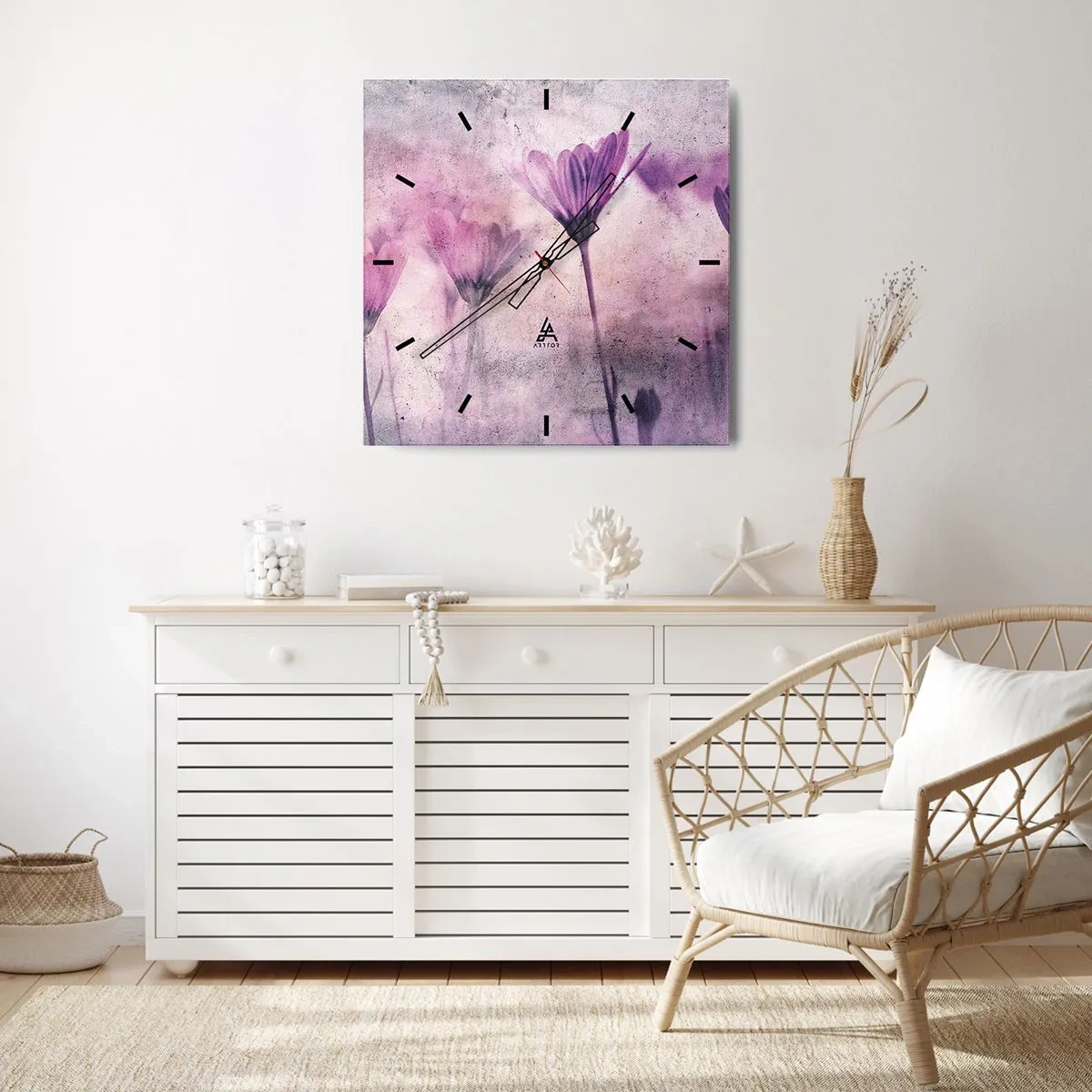 Falióra, Óra - A virágok álma - 30x30 cm