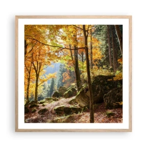 Poszter világos tölgy keretben - Itt az ideje a pihenésnek - 60x60 cm