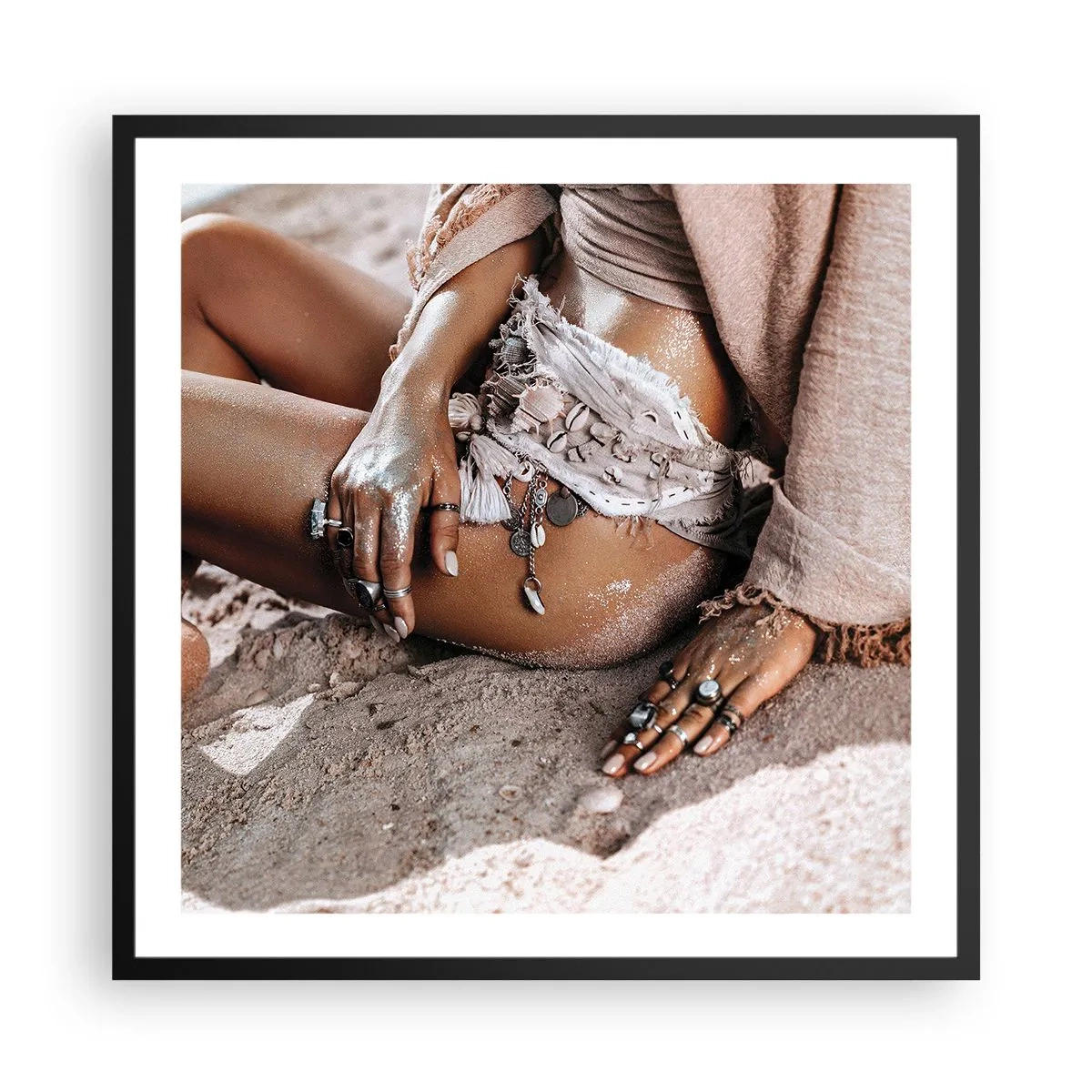 Poszter fehér keretben - A hullámok vetettek partra? - 60x60 cm