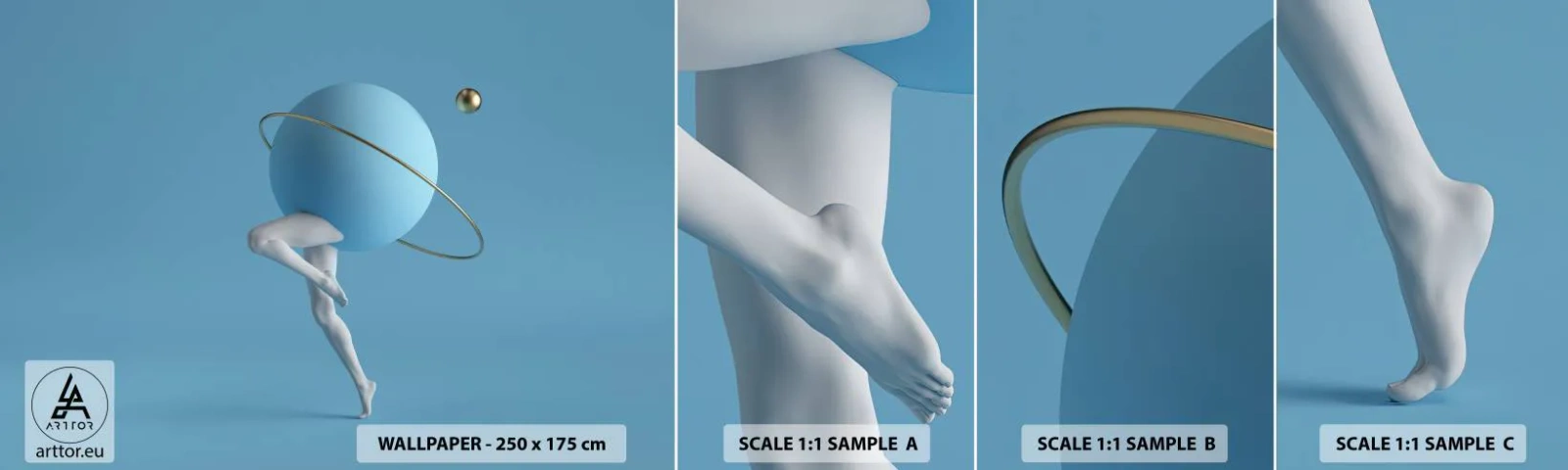 Fotótapéta Minta Standard Eco - És a bolygók megbolondulnak - Absztrakció, Lábak, Háromdimenziós - 100x30 cm