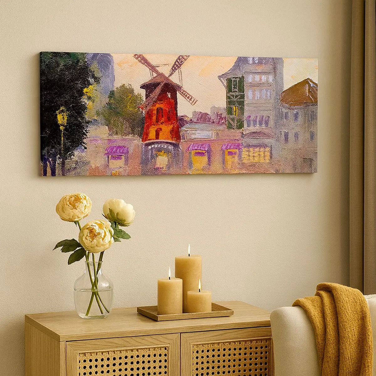 Vászonkép - Párizsi ikonok - Moulin Rouge - 100x40 cm
