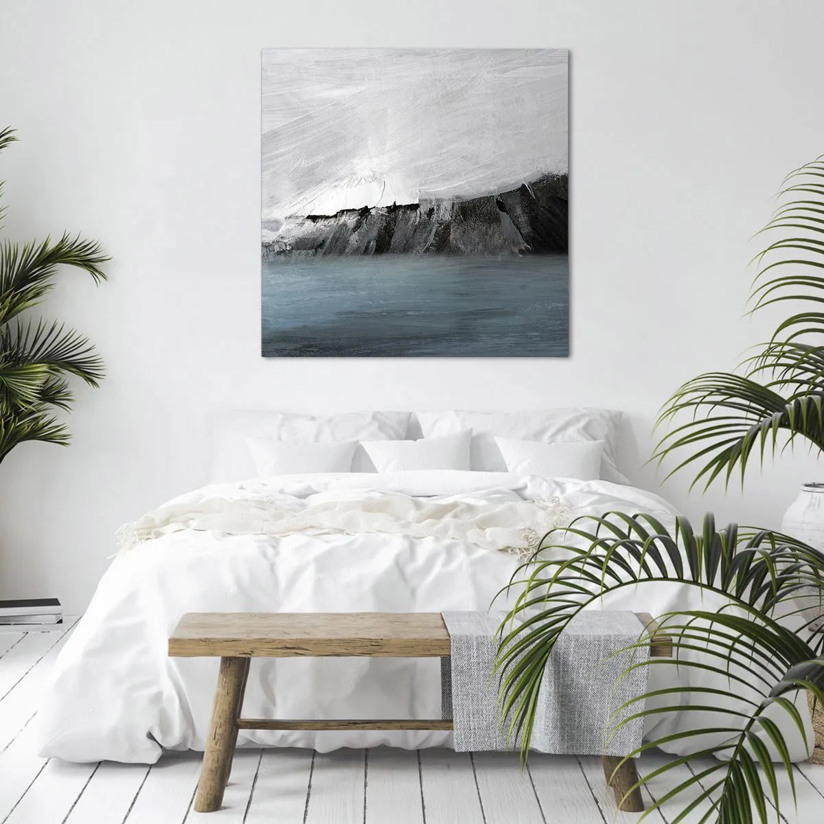 Vászonkép - Víz - föld: az elemek összecsapása - 40x40 cm