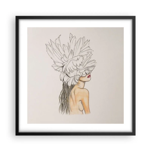 Poszter fehér keretben - Koronás szépség - 50x50 cm