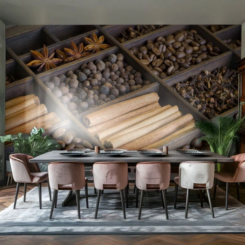 Öntapadós Fotótapéta Deluxe Sticker - Az aromák kincsesbányája - Fűszerek, Kávé, Fahéj - 300x210 cm