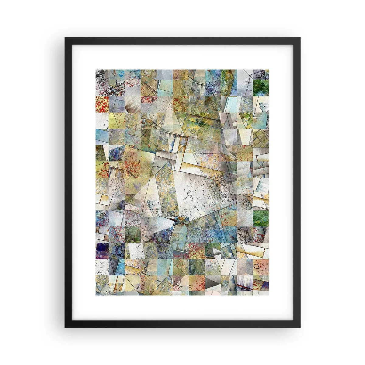 Poszter fehér keretben - Geometrikus átrendeződés - 40x50 cm