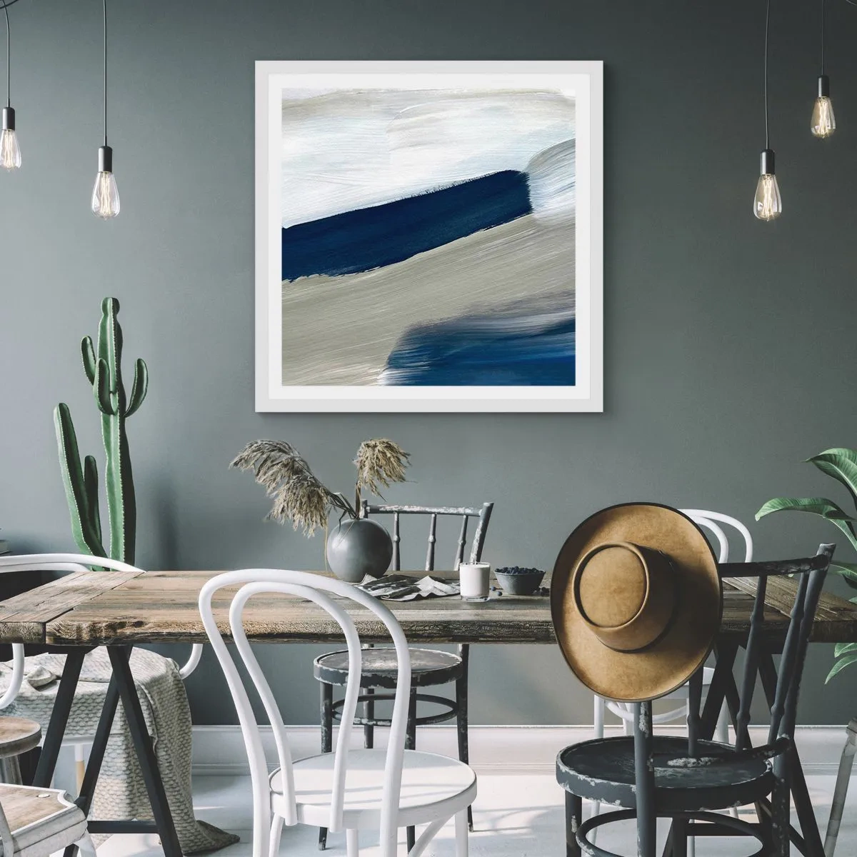 Poszter fekete keretben - Találkozás a fehérrel - 40x40 cm