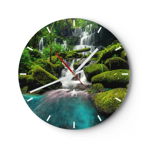 Falióra, Óra - Türkiz, zafír és folyékony ezüst - 40x40 cm