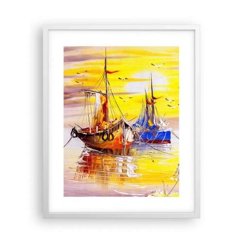 Poszter fekete keretben - Megérdemelt pihenés a kikötőben - 40x50 cm