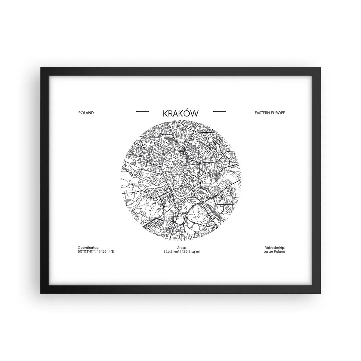 Poszter fehér keretben - Krakkó anatómiája - 50x40 cm