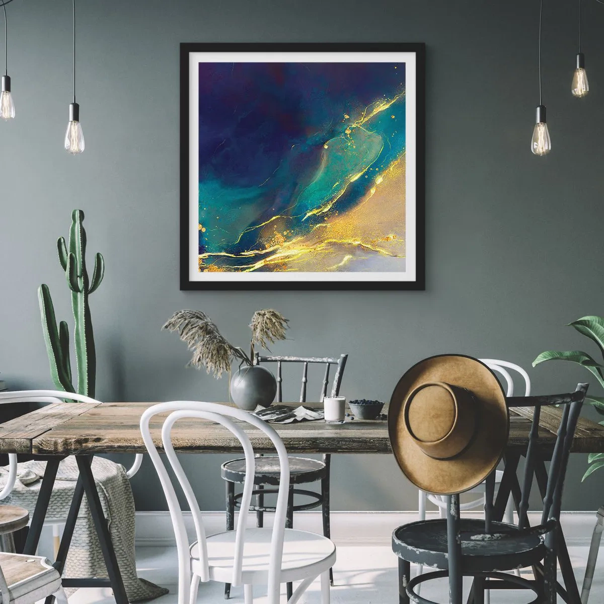 Poszter fehér keretben - Az arany lagúnaövezet - 60x60 cm