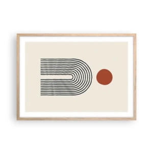 Poszter világos tölgy keretben - Formák és színek vonzalma - 70x50 cm