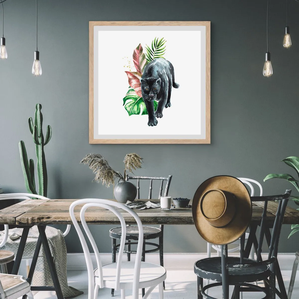 Poszter világos tölgy keretben - A szív vadsága - 60x60 cm