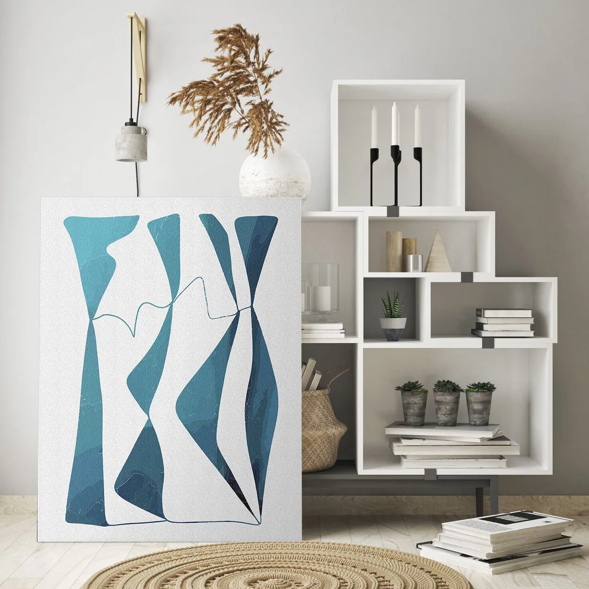 Üveg kép - Absztrakció: egy türkizkék összetétel - 80x120 cm