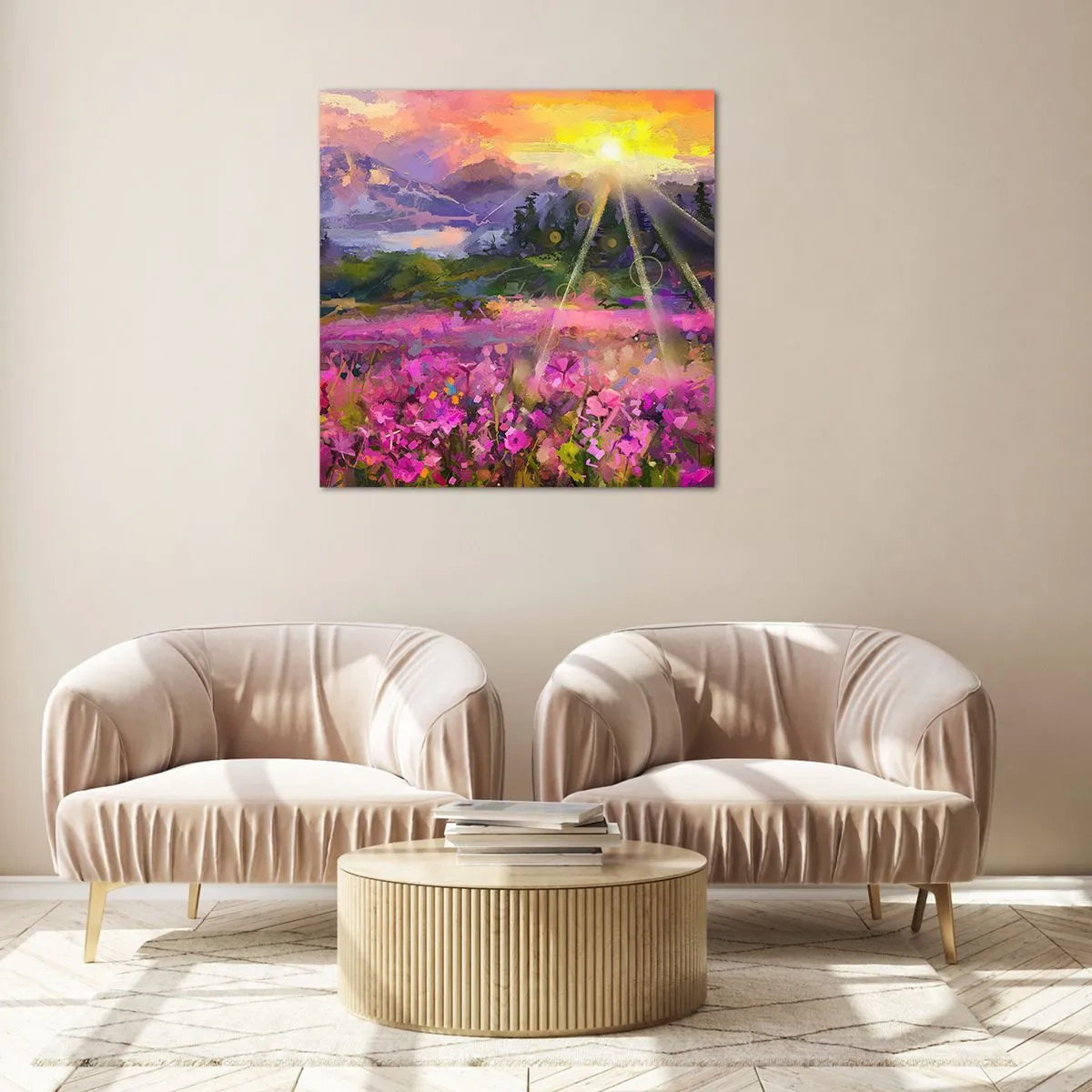 Üveg kép - A völgyben a nap védelme alatt - 50x50 cm
