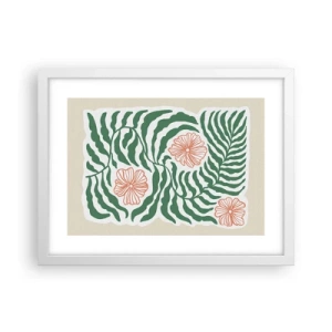 Poszter fekete keretben - Zöldben virágzó - 40x30 cm