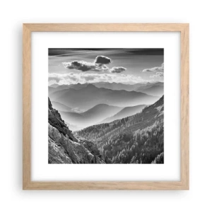 Poszter világos tölgy keretben - Egészen a horizontig - 30x30 cm