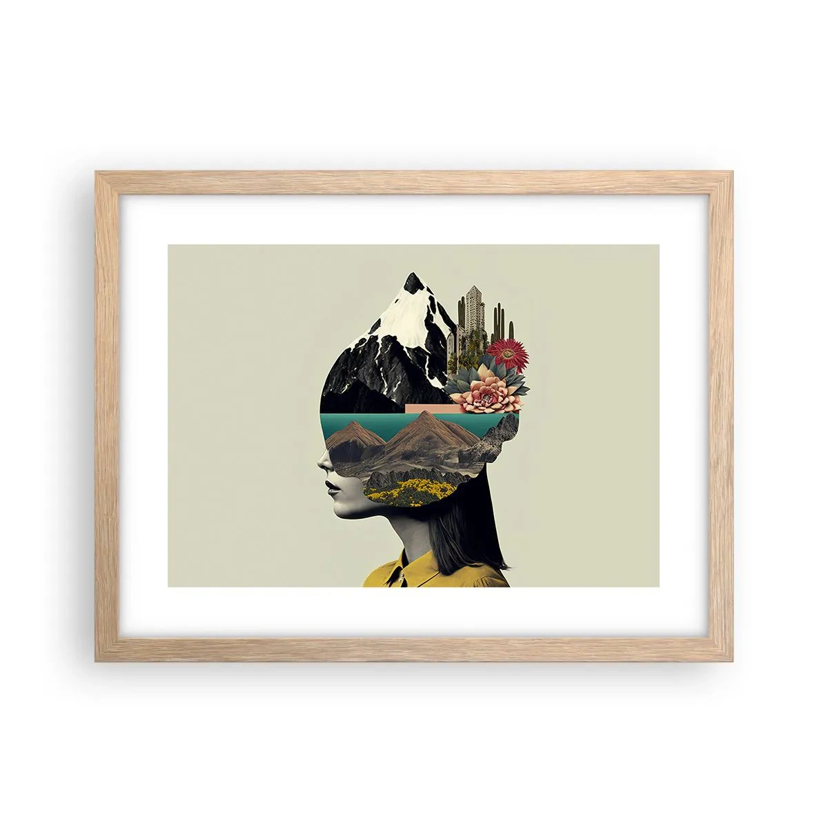 Poszter világos tölgy keretben - Nő - mindig rejtély - 40x30 cm