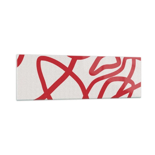 Üveg kép - Piros a fehéren - 160x50 cm