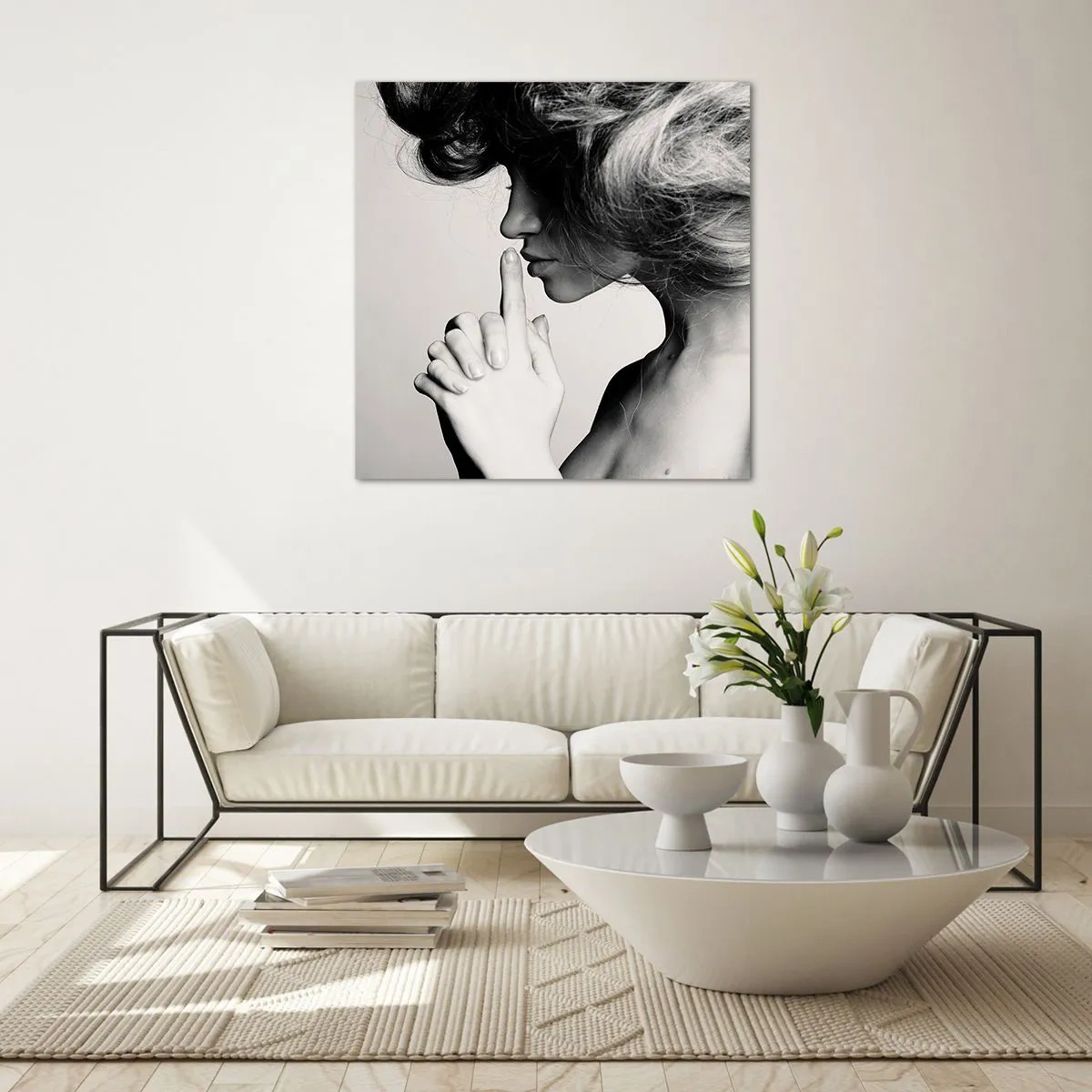 Üveg kép - Magára hallgatva - 70x70 cm