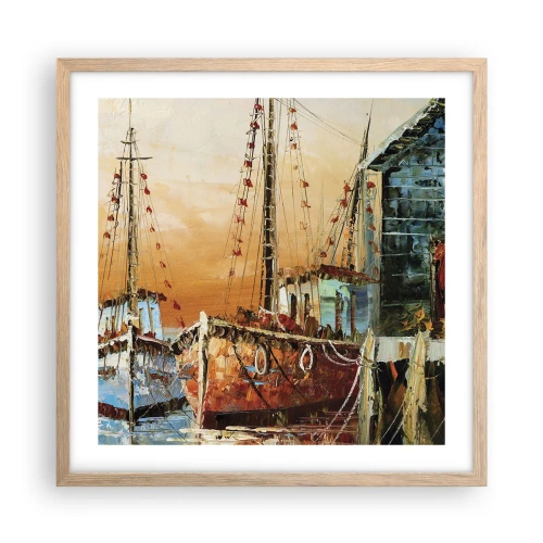 Poszter világos tölgy keretben - Nyugodt visszatérés - 50x50 cm