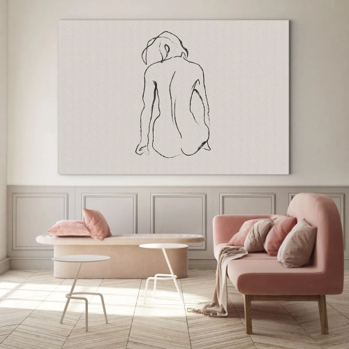 Üveg kép - Lány meztelenül - 70x50 cm