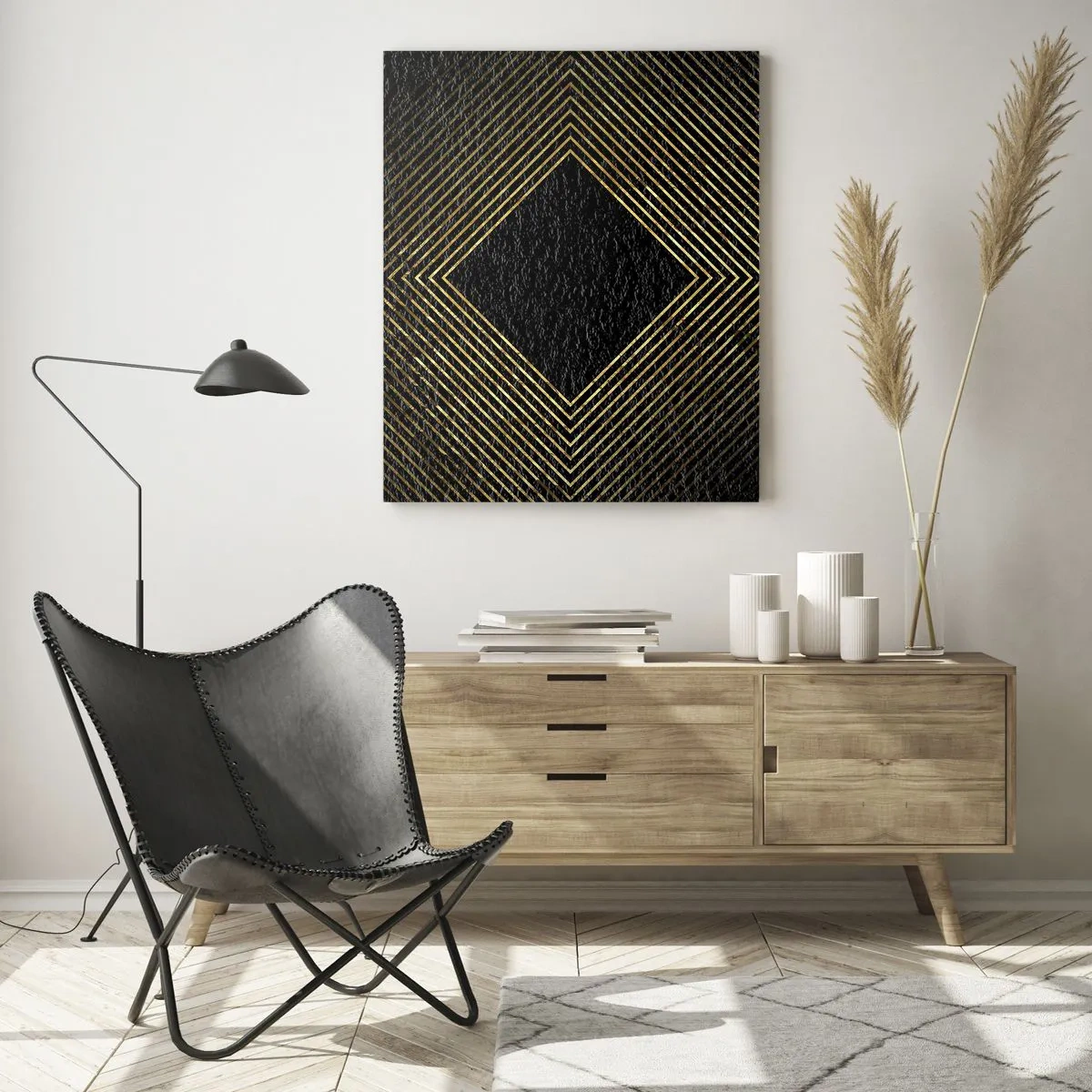 Üveg kép - Geometria glamour stílusban - 50x70 cm
