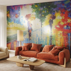 Fotótapéta Premium Sand - És minden világos - Park sugárút, Tájkép, fák - 250x175 cm