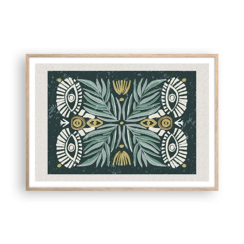 Poszter világos tölgy keretben - Mint egy népi kivágás - 100x70 cm